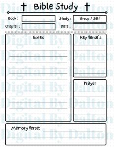 Printable Bible Study Notes Grow Your Faith Instant Download Etsy