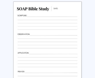 Printable Bible Study Sheet Bible Study Sheet Colorful Bible Study Sheet SOAP Bible Study Sheet Printable SOAP Bible Study