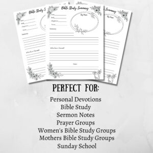 Printable Bible Study Summary Bible Study Supplies Womens Ministry Supplies Bible Study Printable Bible Study Note Printables Etsy