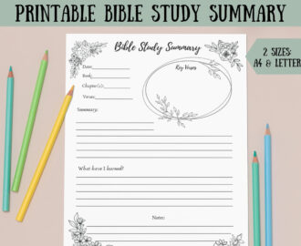 Printable Bible Study Summary Bible Study Supplies Womens Ministry Supplies Bible Study Printable Bible Study Note Printables Etsy