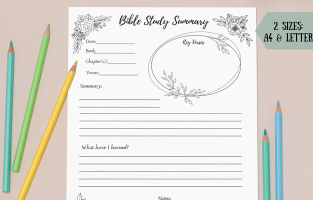 Printable Bible Study Summary Bible Study Supplies Womens Ministry Supplies Bible Study Printable Bible Study Note Printables Etsy