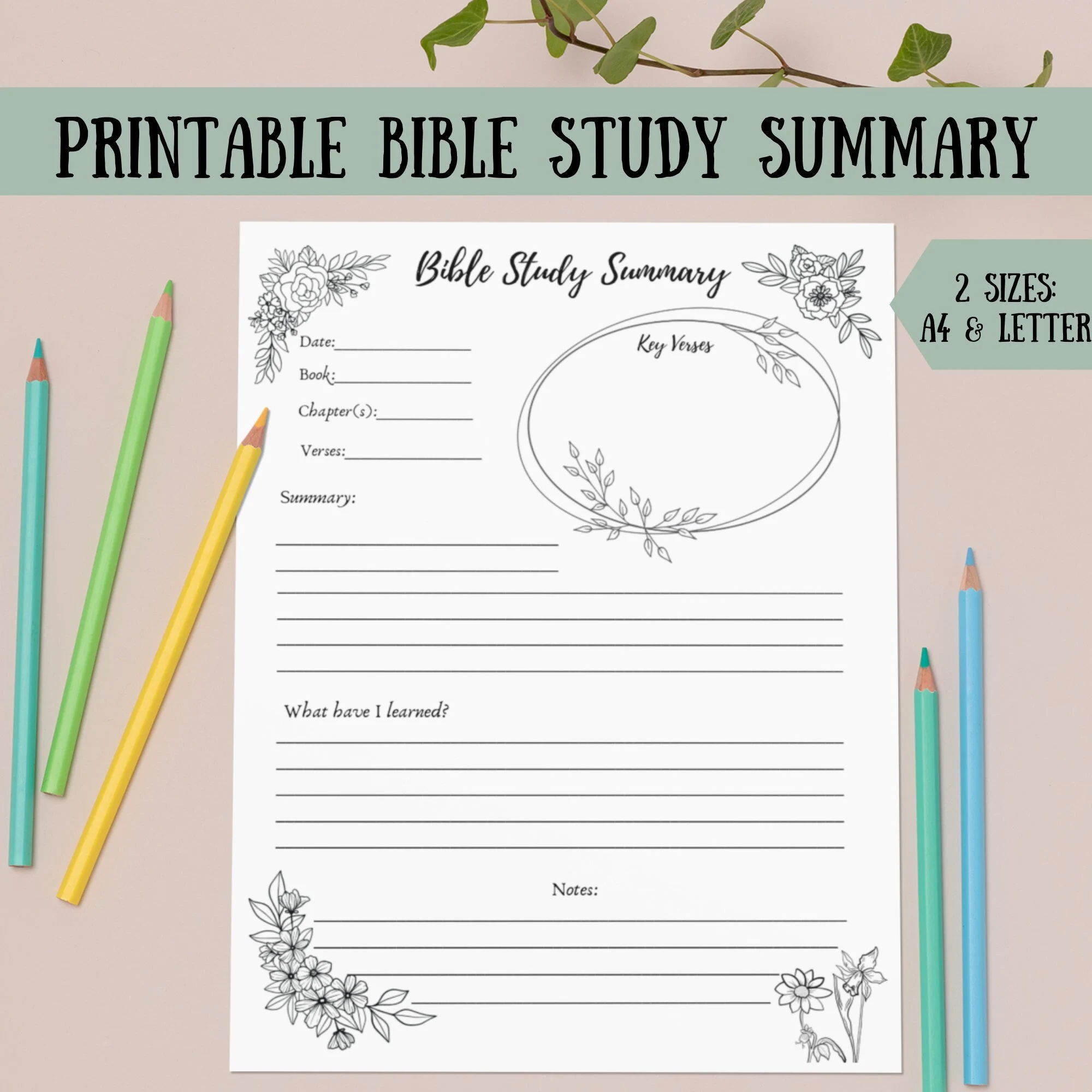 Printable Bible Study Summary Bible Study Supplies Womens Ministry Supplies Bible Study Printable Bible Study Note Printables Etsy