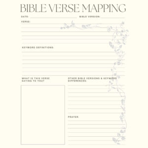 Printable Bible Study Verse Mapping Worksheet Tool Bible Note Taking Page Bible Journaling Page Bible Study Guide Etsy