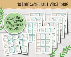 Printable Bible Sword Drills Bible Sword Drill Verses Bible Verse Cards Christian Games For Kids Sunday School Bible Study Games Etsy