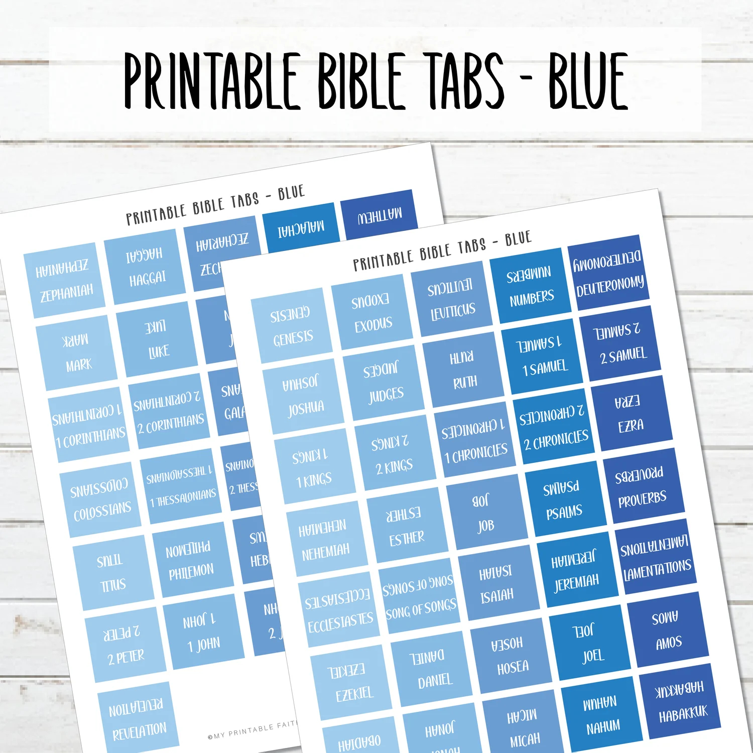 Printable Bible Tabs Blue