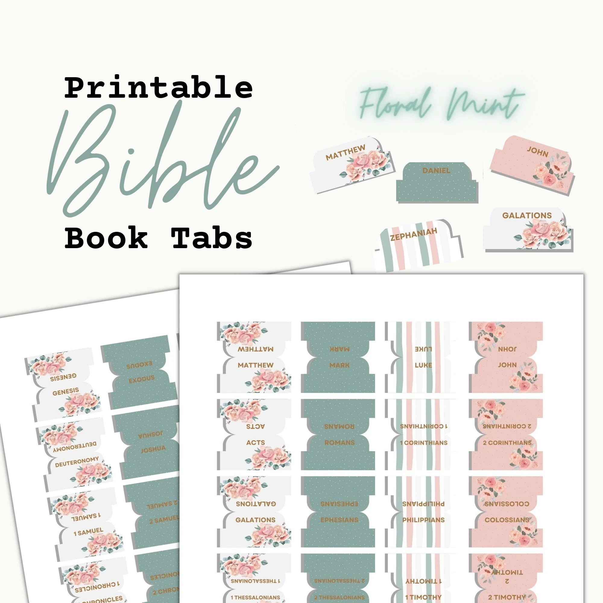 Printable Bible Tabs Floral Bible Tabs Digital Bible Tabs DIY Bible Tabs PNG Bible Tabs Minimalist Bible Tabs Simple Bible Tabs Etsy