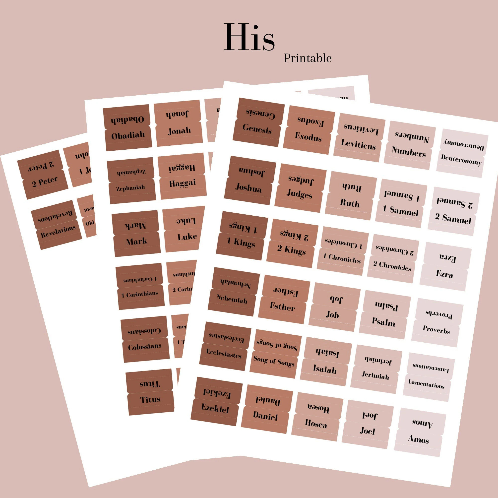 Printable Bible Tabs HIS PDF Download Tabs For Bible Etsy Canada