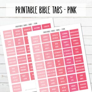 Printable Bible Tabs Pink