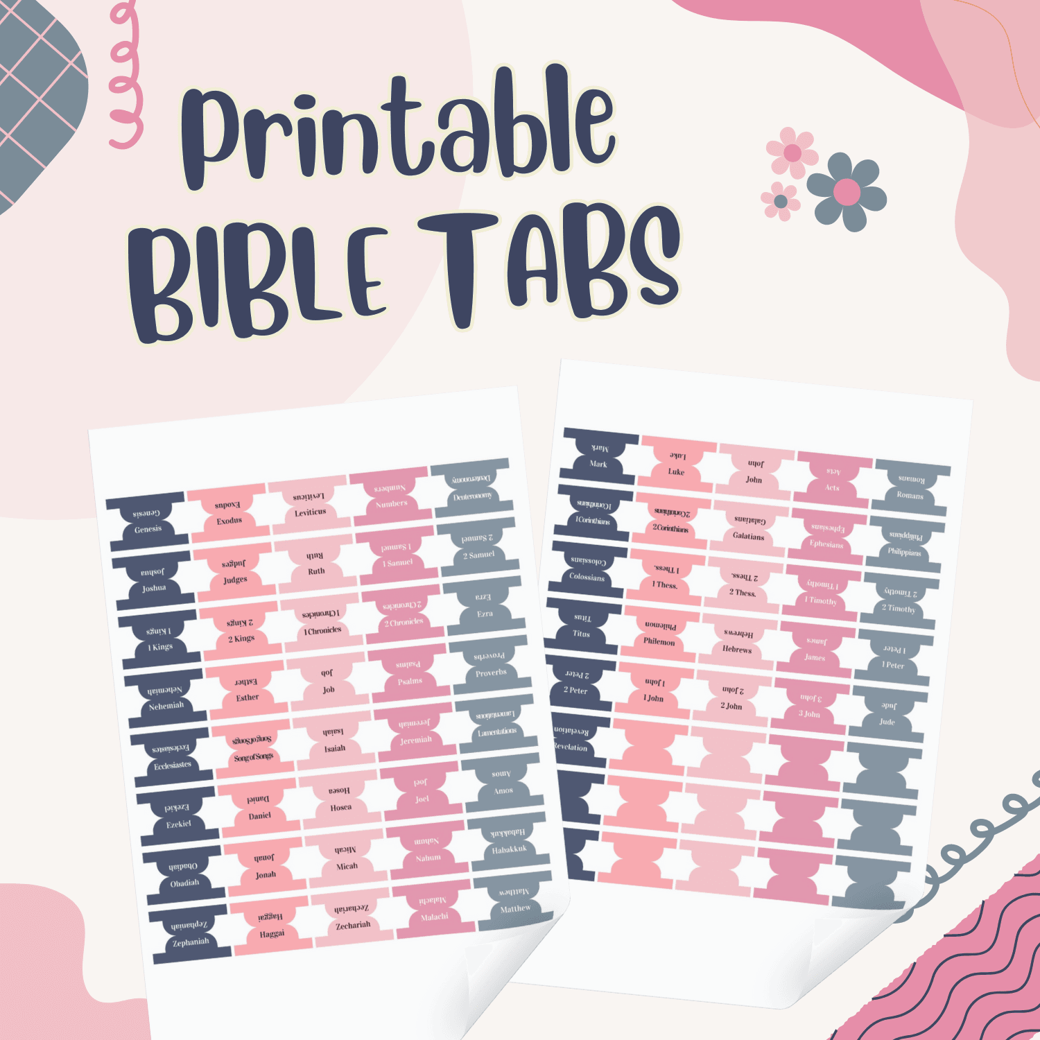 Printable Bible Tabs Rose 66 Books Of The Bible DIY Bible Tabs By JaiDesigns By Advinculajai Raket PH