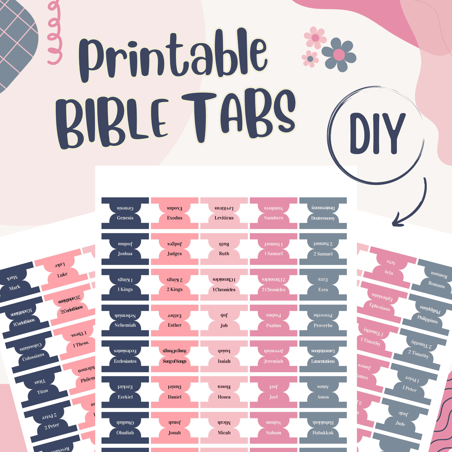 Printable Bible Tabs Rose 66 Books Of The Bible DIY Bible Tabs By JaiDesigns By Advinculajai Raket PH
