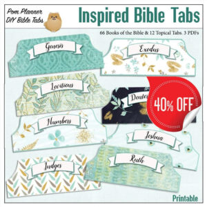 Printable Bible Tabs Teal Floral Patterns PDF Download Etsy
