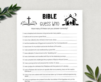 Printable Bible Trivia Guess Who Game Bible Games Fun Christian Youth Group Game Sunday School Church Study Activity