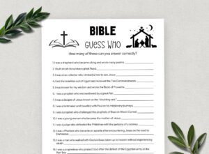 Printable Bible Trivia Guess Who Game Bible Games Fun Christian Youth Group Game Sunday School Church Study Activity Etsy