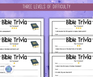 Printable Bible Trivia Pages Old Testament New Testament Bible