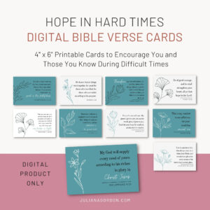 Printable Bible Verse Cards For Hope In Hard Times 4x6 Scripture Cards For Encouragement And Inspiration Etsy