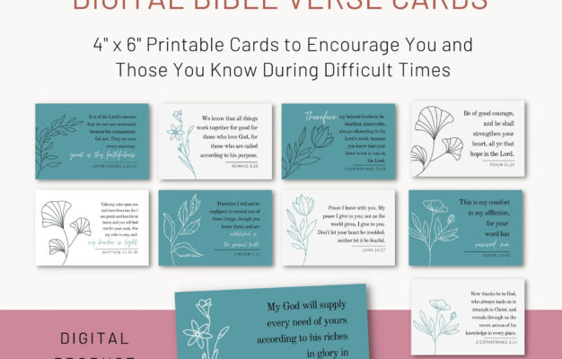 Printable Bible Verse Cards For Hope In Hard Times 4x6 Scripture Cards For Encouragement And Inspiration Etsy