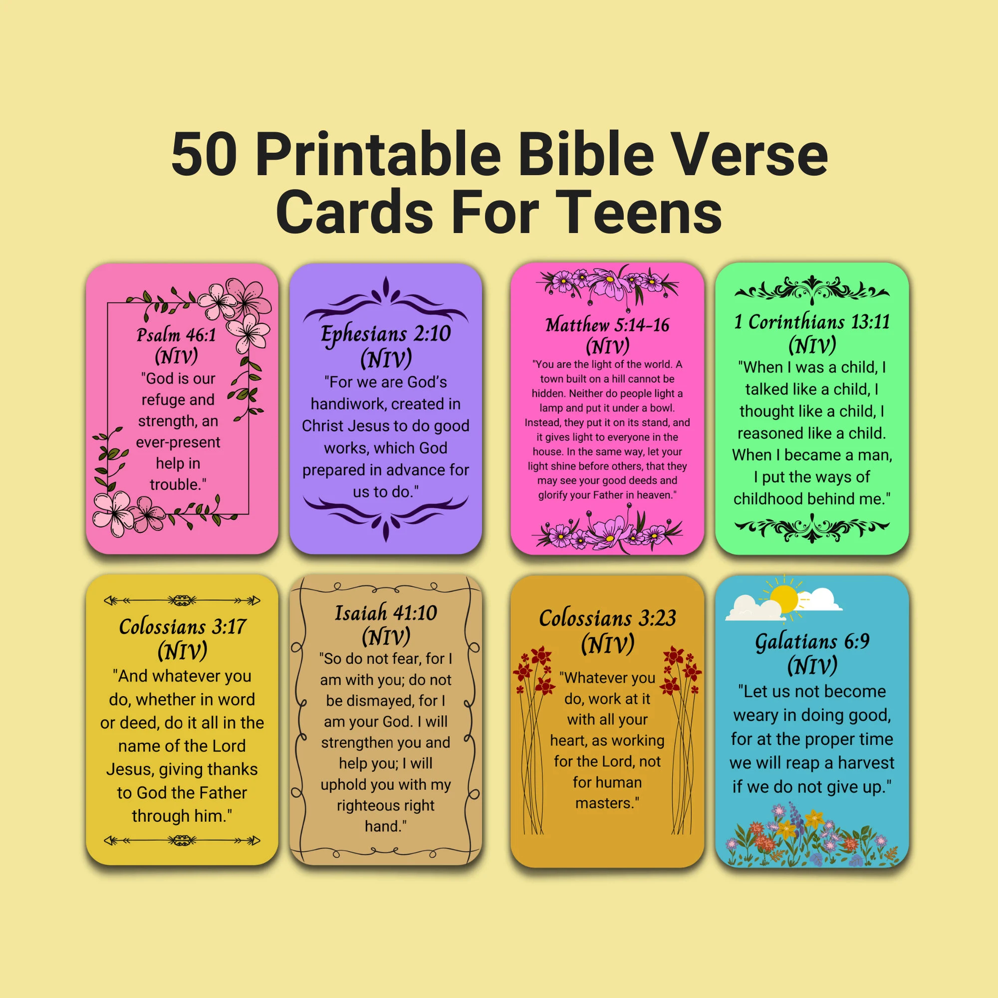 printable bible verse cards for teens bible study tools memory