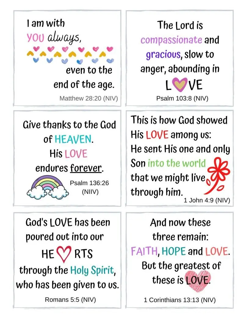 Printable Bible Verse Cards Printable Party Favors