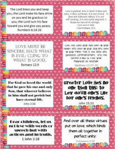 Printable Bible Verse Cards Printable Party Favors