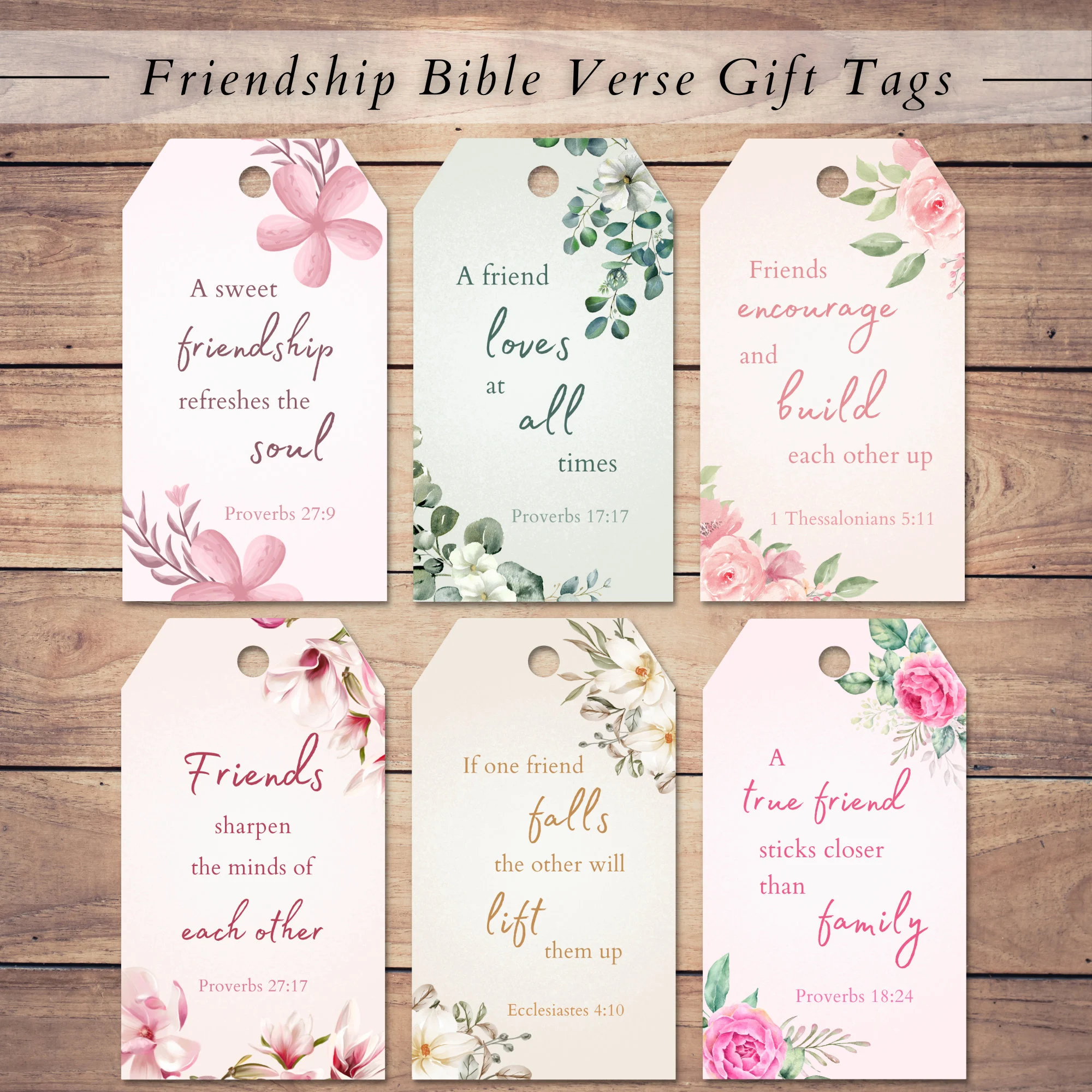 Printable Bible Verse Friendship Gift Tags Scripture Quotes For Women DIY Party Favors Christian Gift Accessories Floral Watercolor Etsy