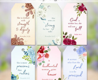 Printable Bible Verse Gift Tags For Women Inspirational Scripture Quotes For Her Christian DIY Party Favors Floral Watercolor Hang Tag Etsy