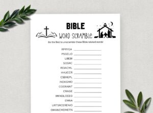 Printable Bible Word Scramble Bible Games Fun Christian Youth Group Game Sunday School Church Study Activity For Kids And Adults Etsy