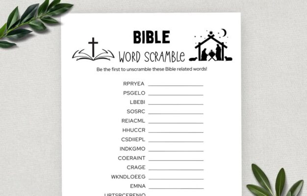 Printable Bible Word Scramble Bible Games Fun Christian Youth Group Game Sunday School Church Study Activity For Kids And Adults Etsy