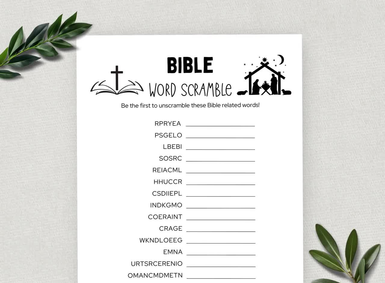 Youth Bible Study Activities Printable