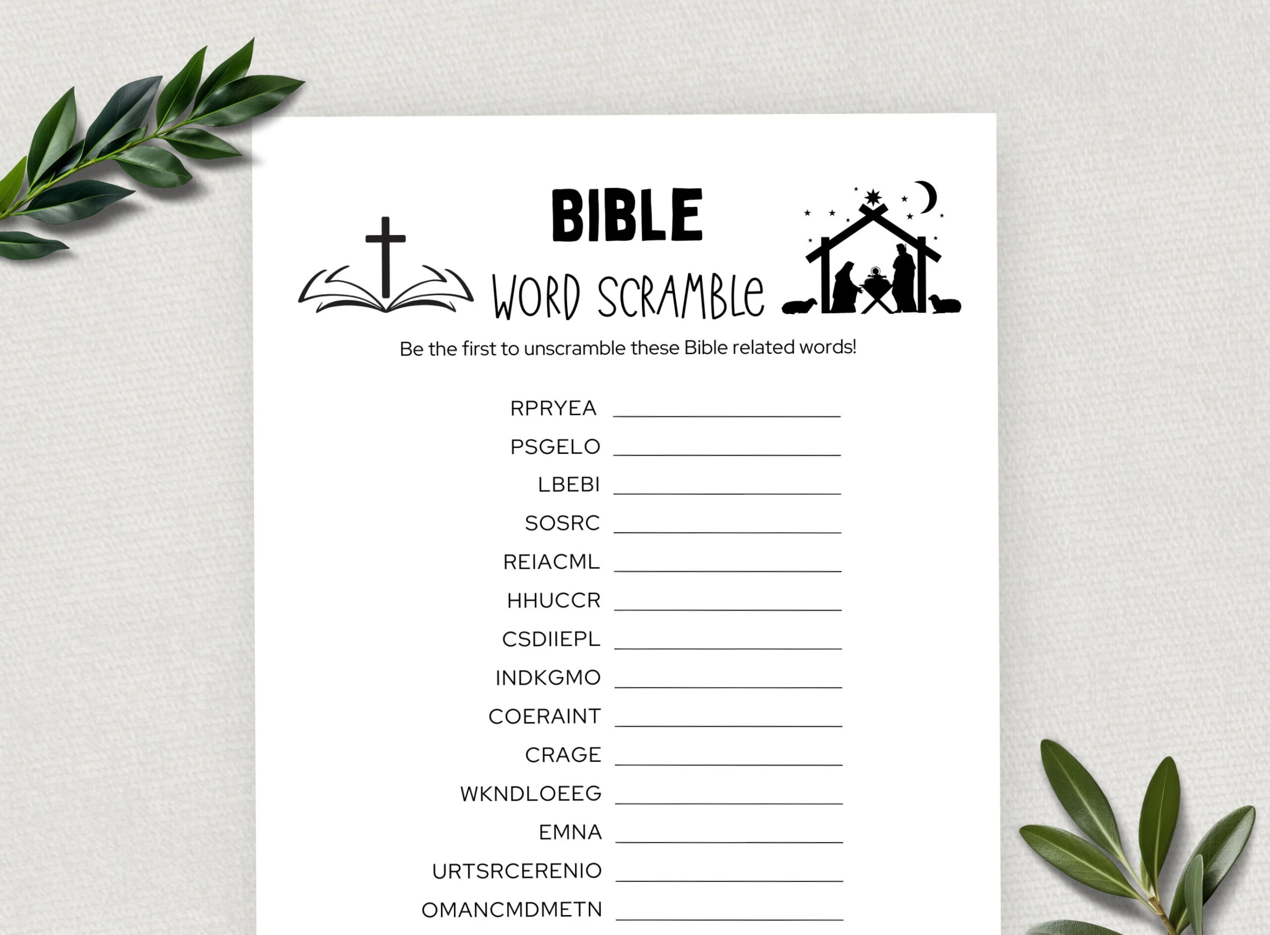 Printable Bible Word Scramble Bible Games Fun Christian Youth Group Game Sunday School Church Study Activity For Kids And Adults