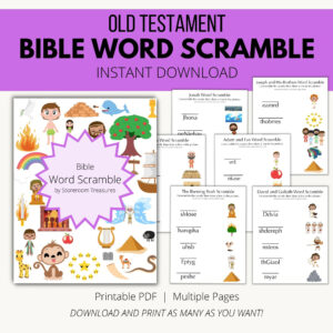 Printable Bible Word Scramble Puzzle Book Old Testament Etsy
