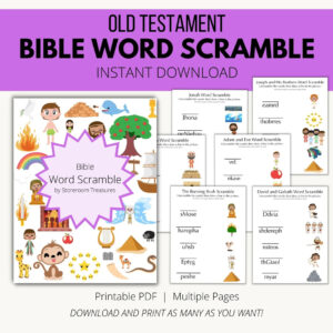 Printable Bible Word Scramble Puzzle Book Old Testament Etsy