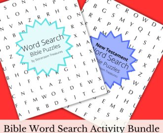 Printable Bible Word Search Kids Activity Book Bundle Classful