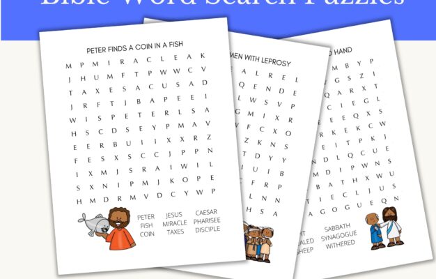 Printable Bible Word Search Kids Activity Book Bundle Classful