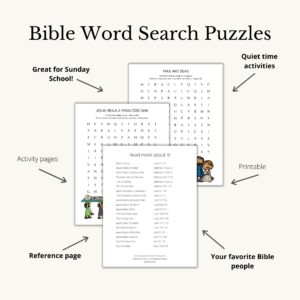 Printable Bible Word Search Puzzle Book New Testament Classful