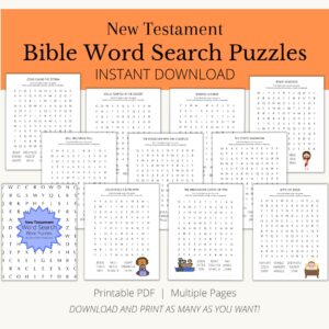 Printable Bible Word Search Puzzle Book New Testament Classful