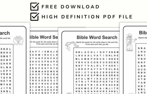 printable bible word search puzzles for kids free fun
