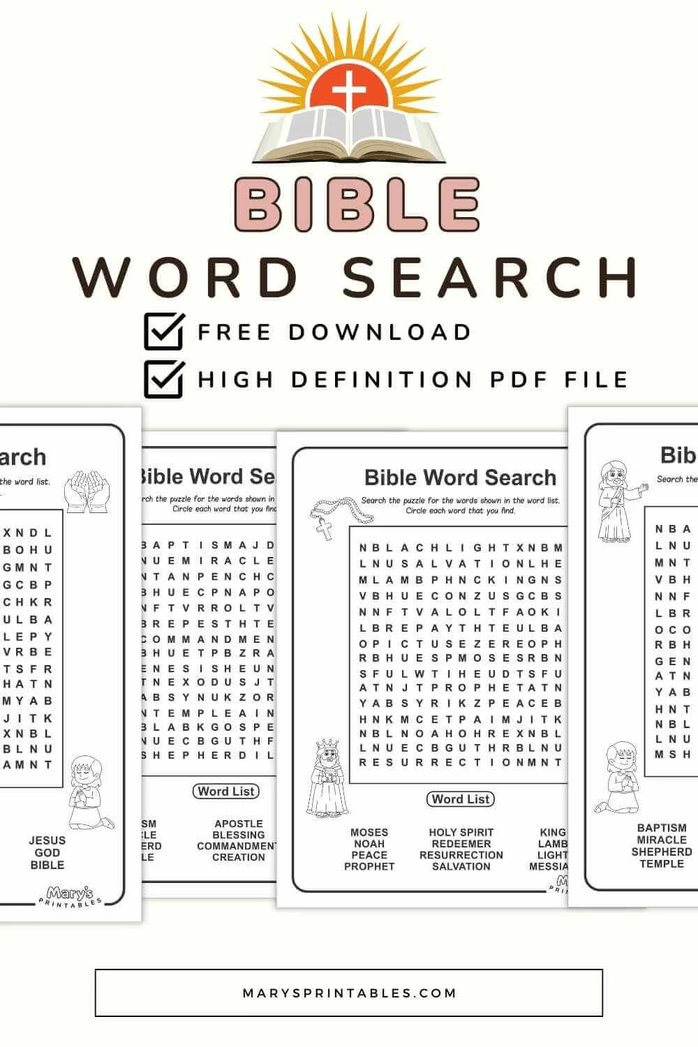 Printable Bible Word Search Puzzles For Kids Free Fun