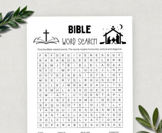 Printable Bible Word Search Word Search Game Fun Christian Youth Group Game Sunday School Church Study Activity For Kids And Adults