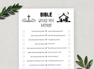 Printable Bible Would You Rather This Or That Bible Games Fun Christian Youth Group Game Sunday School Church Study Activity
