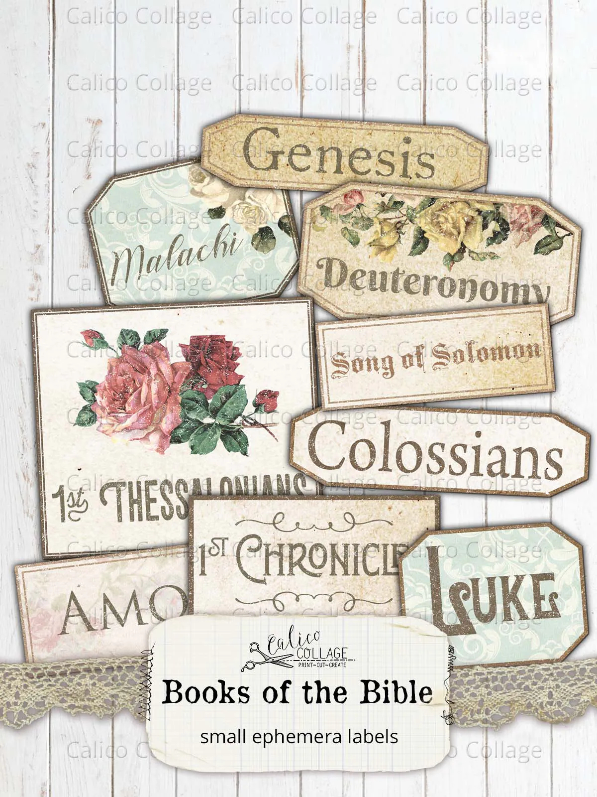 Printable Books Of The Bible Labels Junk Journal Supplies Faith Vintage Ephemera Journal Scrapbooking Digital Paper Shabby Labels Etsy