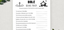 Printable Books Of The Bible Trivia Trivia Questions Bible Games Fun Christian Youth Group Game Sunday School Church Study Activity