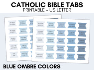 Printable Catholic Bible Tabs Bible Tabs Printable DIY Bible Tabs Blue Bible Tabs Catholic Bible Study Books Of The Bible Tabs Etsy