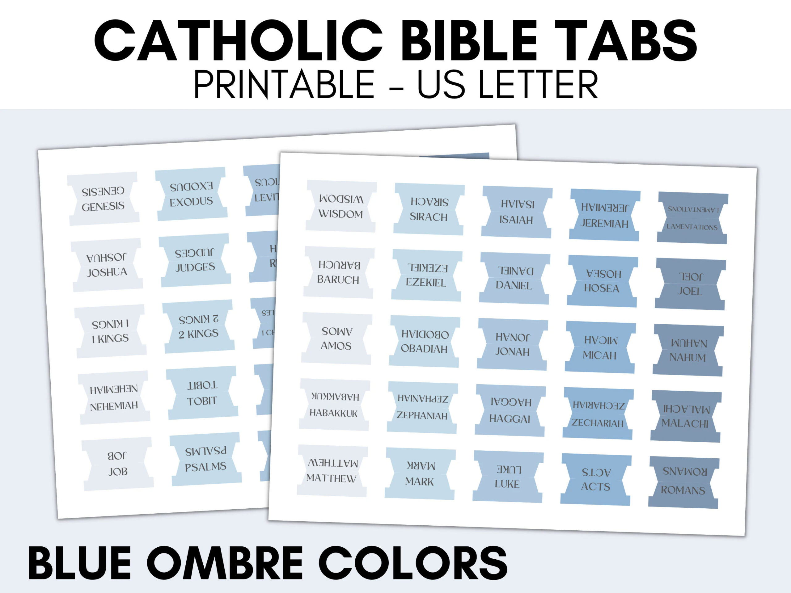 Printable Catholic Bible Tabs Bible Tabs Printable DIY Bible Tabs Blue Bible Tabs Catholic Bible Study Books Of The Bible Tabs Etsy