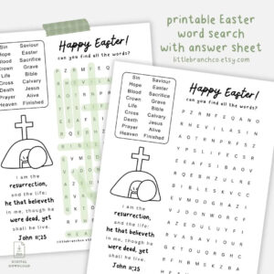 Printable Christian Easter Word Search ESV U0026 KJV Bible Verse Easter Activity Easter Coloring Resurrection Day Bible Easter Activity Print Etsy