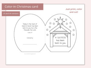 Printable Christmas Card Christian Christmas Craft Bible