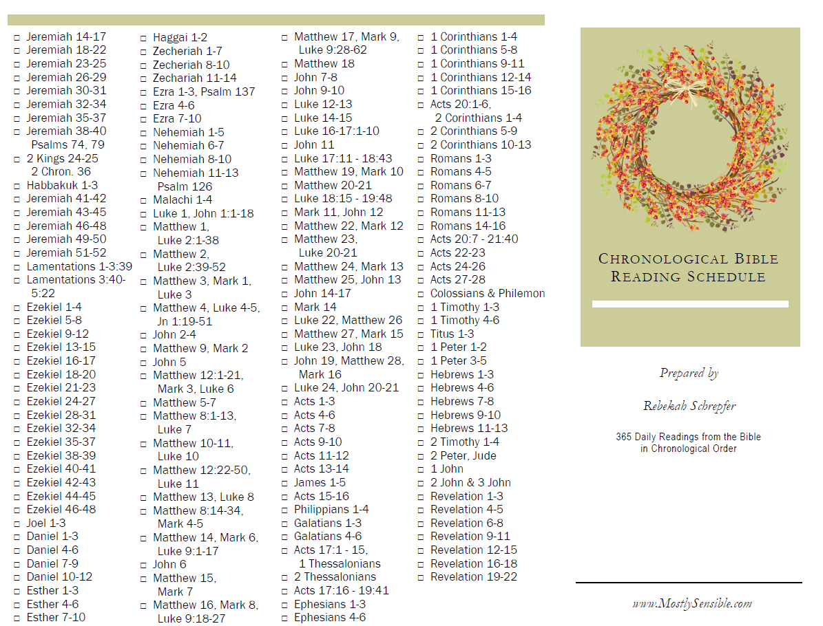 Printable Bible Daily Readings