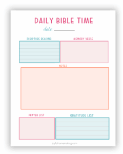 Printable Daily Bible Study Binder Page Joyful Homemaking
