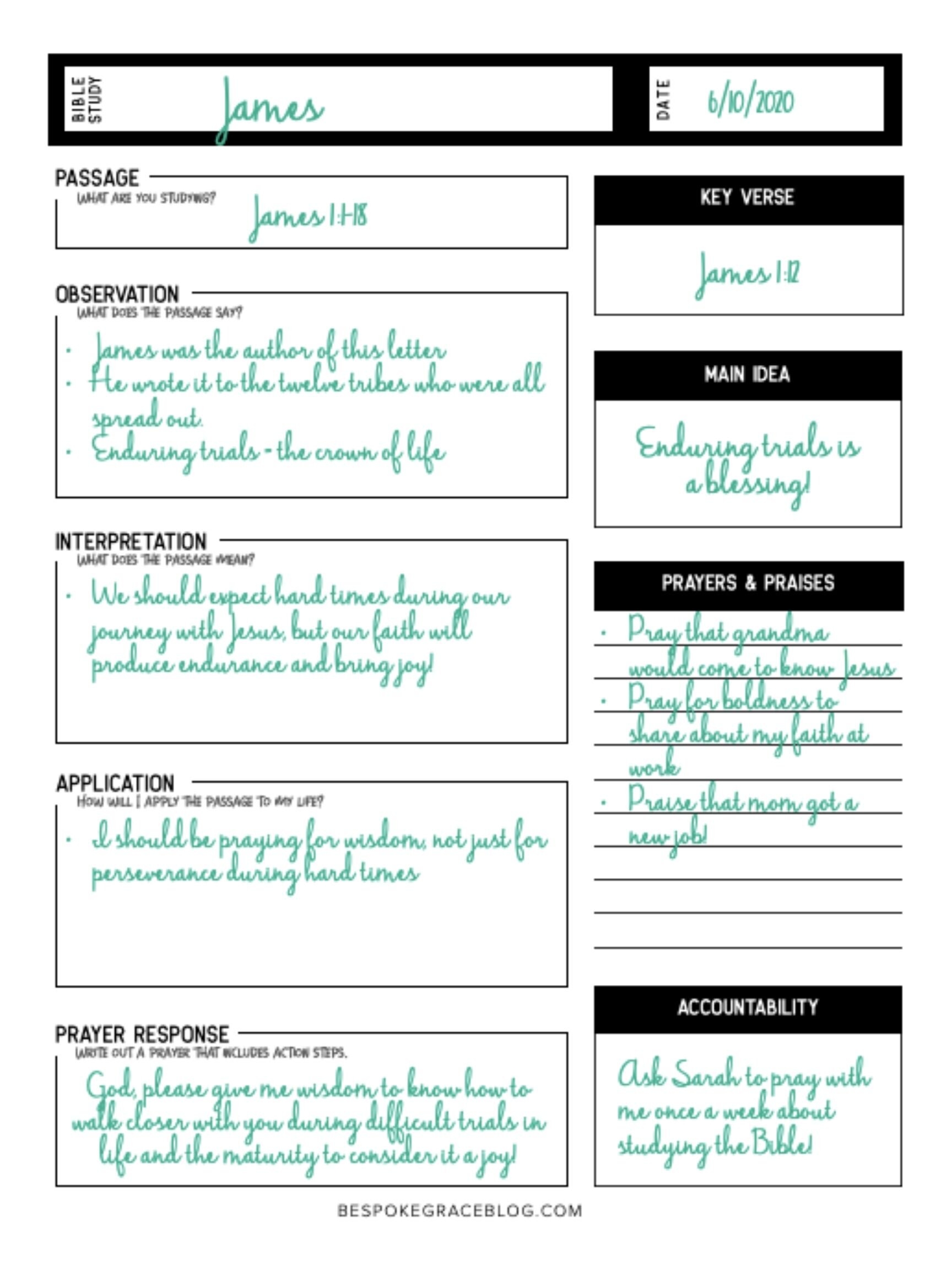 Printable Daily Bible Study Binder Page Joyful Homemaking 