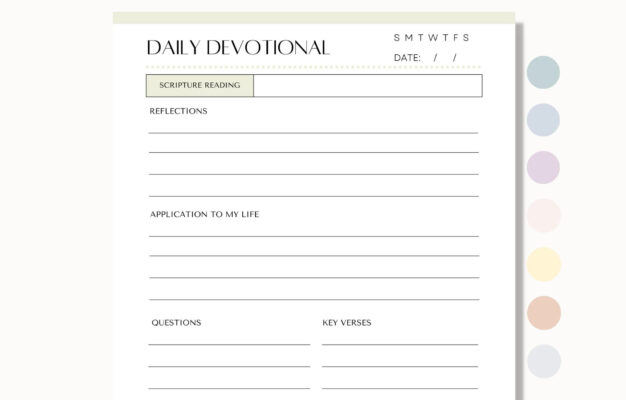 Printable Daily Devotional Bible Study Template Faith Journal Prayer Journal Daily Bible Study Daily Devotional Notes Bible Mapping Etsy
