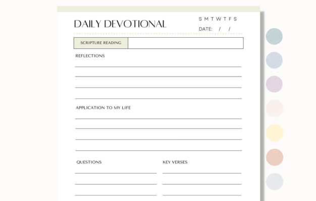 Printable Daily Devotional Bible Study Template Faith Journal Prayer Journal Daily Bible Study Daily Devotional Notes Bible Mapping Etsy